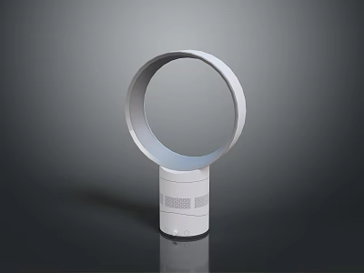 Sleek White Bladeless Computer Cooling Fan With Circular Top And Stable Base 3d model