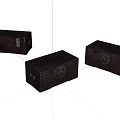 Three Black Decorative Storage Boxes With Lock Closures For Home Organization