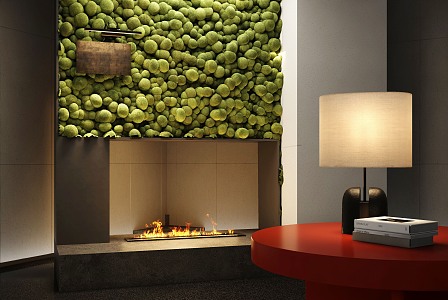 CCD Hotel Hall Fireplace Moss Plant Wall Table Lamp 3d model