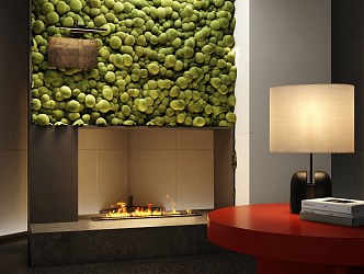 CCD Hotel Hall Fireplace Moss Plant Wall Table Lamp 3d model