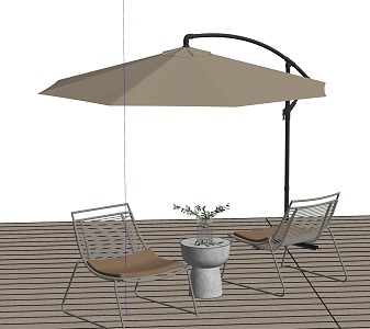 Landscape Outdoor Seat Parasol 3d model