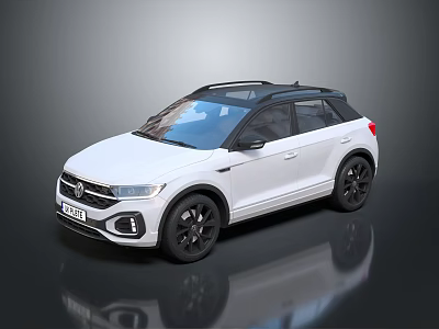 White Volkswagen SUV With Black Roof Stylish Black Wheels And Modern Design 3d model