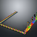 Colorful Decorative Strip With Rainbow Colors And Circular Patterns For Home Decoration