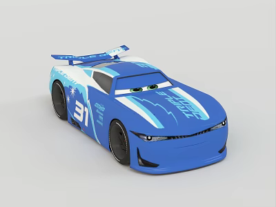 Blue Electric Toy Race Car With Streamlined Design And Number 31 Details 3d model