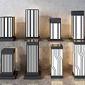 Modern Decorative Outdoor Column Lights Featuring Various Geometric Design Styles