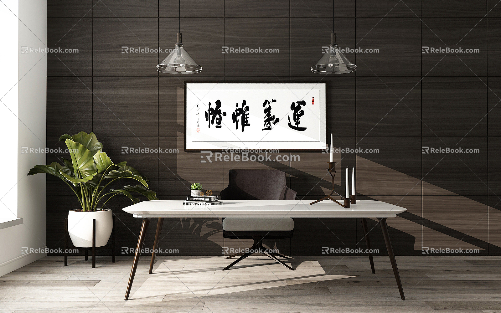 New Chinese Style Desk and Chair Desk and Chair Combination model