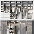 Modern Walk in Closet Design With Hanging Clothes Shelves And Shoe Storage