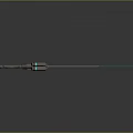 Futuristic Sci Fi Sword with Green Glowing Blade and Metallic Handle on Reflective Surface