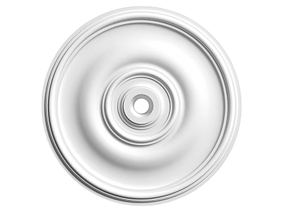 White Modern Circular Ceiling Light Plate Featuring Concentric Rings And Smooth Surface 3d model