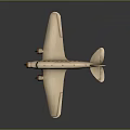 Vintage Twin Propeller Airplane Model With Beige Body Blue Stripes And Russian Flag
