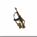 Camouflage Military Rifle With Magazine Strap And Star Emblem Pouch