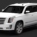White Cadillac SUV Featuring Modern Exterior Design And Alloy Wheels