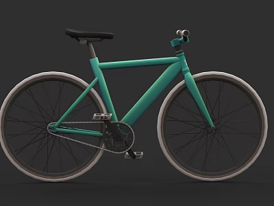 Modern Teal Bicycle With Sleek Frame Black Seat And White Wheels 3d model