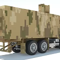 Military Green Camouflage Large Utility Vehicle With Multi Wheeled Design And Roof Equipment