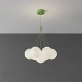 Modern Minimalist Green Pendant Chandelier With White Spherical Globe Lights Design