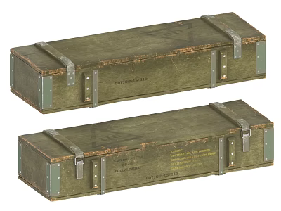 Vintage Green Rectangular Storage Boxes With Metal Buckles And Worn Exterior 3d model Vintage Green Rectangular Storage Boxes With Metal Buckles And Worn Exterior 3d model