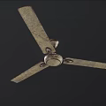 Ceiling Fan With Three Metal Blades Modern Design For Home Cooling