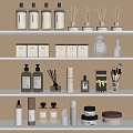 Cosmetics, skin care products, toiletries, beauty accessories 3d model