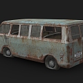 Chevrolet sports van dilapidated car 3d model