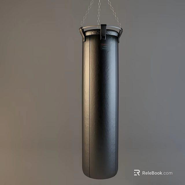 Durable Black Cylindrical Metallic Sports Equipment With Textured Surface For Training 3d model 