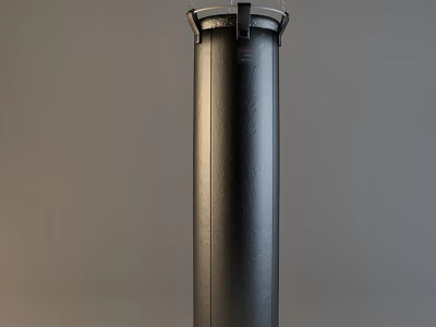 Durable Black Cylindrical Metallic Sports Equipment With Textured Surface For Training 3d model