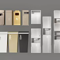 Various Colored Metal Containers With Numbered Labels And Different Designs