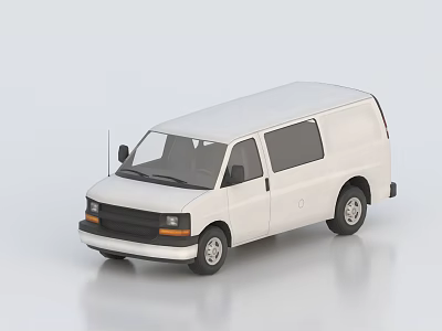 White Commercial Van Model With Sleek Exterior And Miniature Design Features 3d model