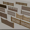 Different Styles of Wooden Garden Fences with Decorative Patterns for Outdoor Landscaping and Home Decoration