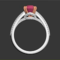 Elegant Silver Ring With Pink Gemstone And Diamond Accents By RIVERGE