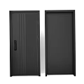 Modern Black Security Door Featuring Striped And Plain Panel Designs For Home Security 3d model