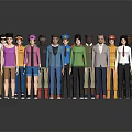 Diverse Game and Movie Characters with Various Outfits and Cartoon Designs