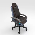 Ergonomic Dark Brown Leather Office Chair With Armrests And Rolling Wheels