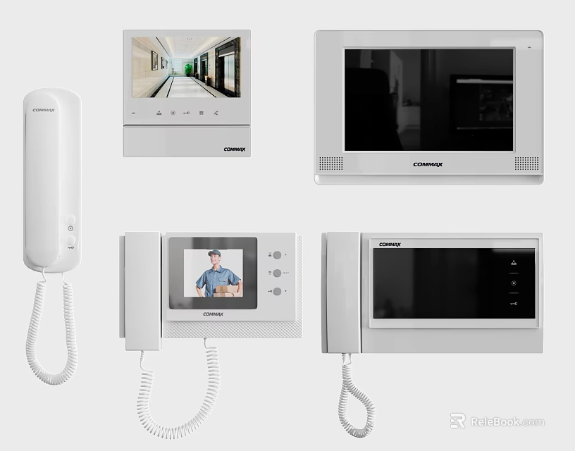 Video Doorbell Intercom System with Indoor Units Screen Display and Various Styles 3d model 