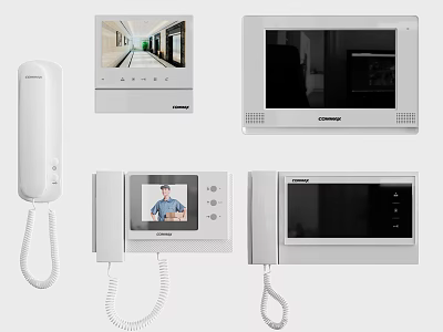Video Doorbell Intercom System with Indoor Units Screen Display and Various Styles 3d model