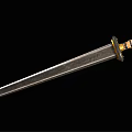 Classic Metal Sword Weapon With Sharp Blade And Decorative Wooden Hilt Design
