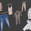 Fashionable Clothes Collection With Camisole Jeans Jumpsuit Coat And Top