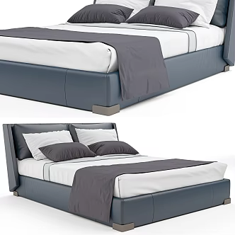 Bed Double Bedroom Furniture 3d model