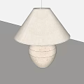 Elegant Table Lamp With Ceramic Base And Beige Fabric Lampshade 3d model
