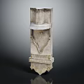 Modern White Layered Geometric Decorative Sculpture Ornament With Unique Design And Base