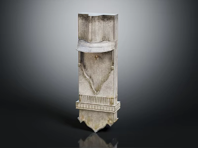 Modern White Layered Geometric Decorative Sculpture Ornament With Unique Design And Base 3d model