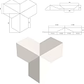 White and Gray Hexagonal Geometric 3D Pattern Modern Wall Decor