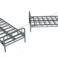 Simple Metal Frame Single Bed Design With Sturdy Slat Support Structure For Bedroom Use