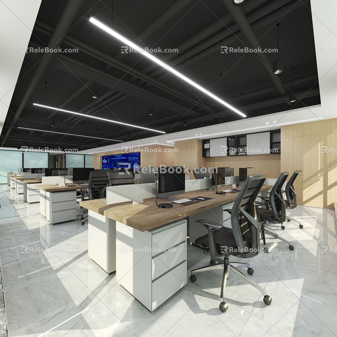 Modern public office area Open office area 3d model