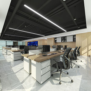 Modern public office area Open office area 3d model