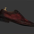 Shiny Metallic Leather Dress Shoes With Lace Up Design For Fashionable Look