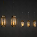 Vintage Brass Glass Lantern Chandeliers With Warm Lighting For Interior Decor