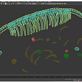 Detailed Dinosaur Skeleton 3D Model With Scattered Bones And Bone Fragments