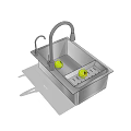 Stainless Steel Kitchen Sink With Faucet Drainer And Fresh Lemons