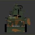 Military Armored Vehicle With Camouflage Paint Six Wheels Weapon System Front Bulldozer Blade