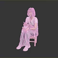 A Woman Sitting On Wooden Chair Holding Orange White Cat In Casual Outfit
